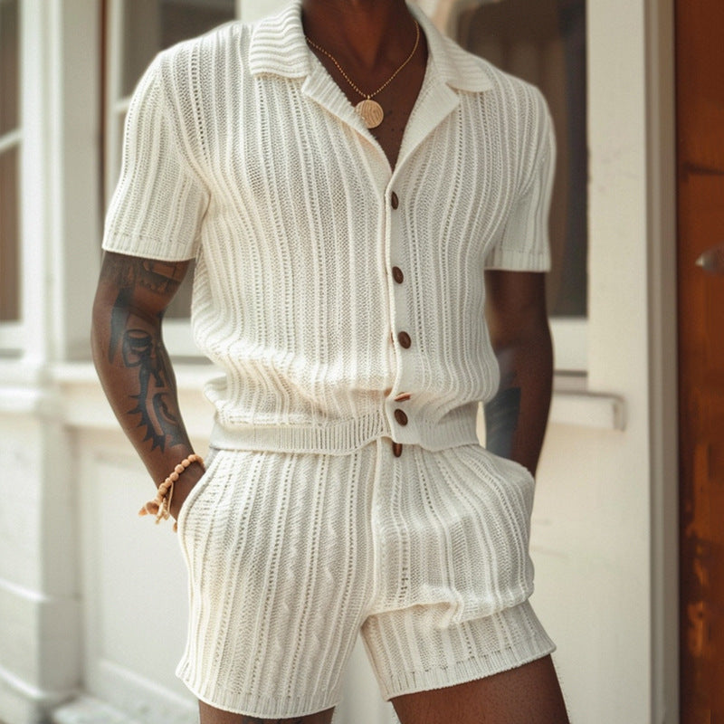 Men'S Vertical Print Suit